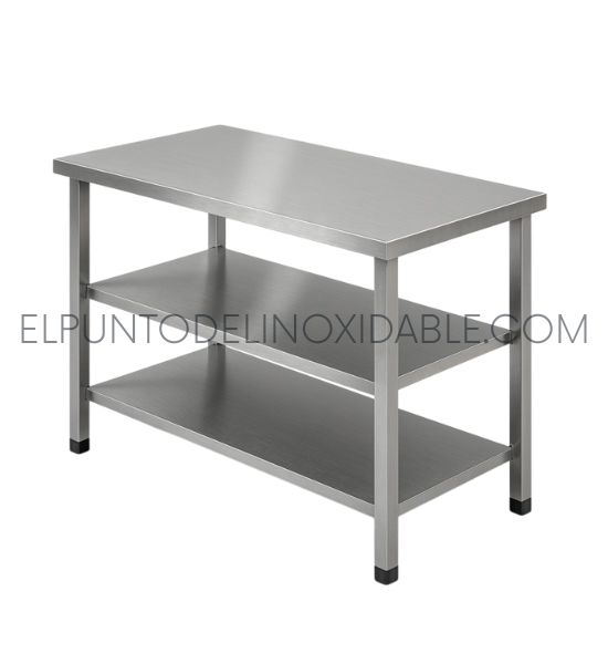 Mesa Con Doble Entrepaño en Acero 430